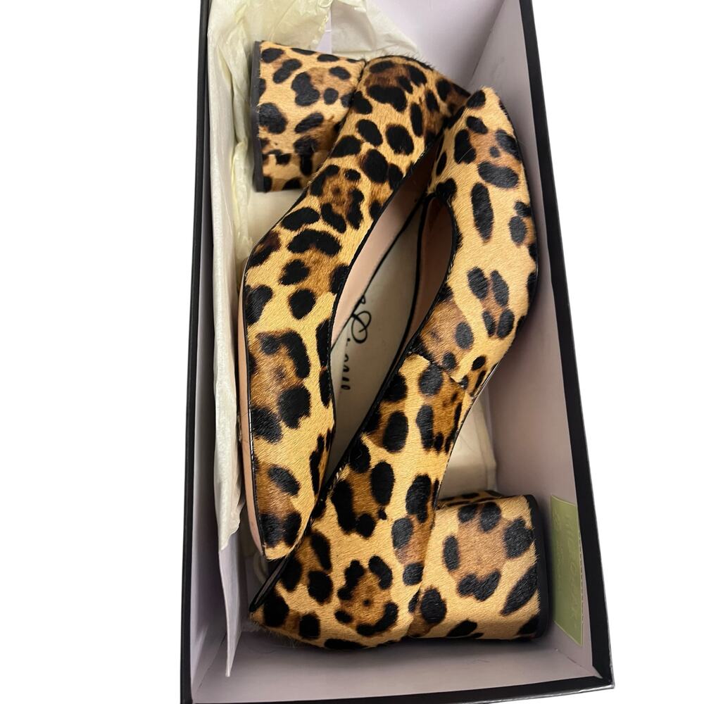 J Crew Leopard Calf Hair Block-Heel Celia Pumps Heels | Womens 8  *EUC* - Picture 11 of 13